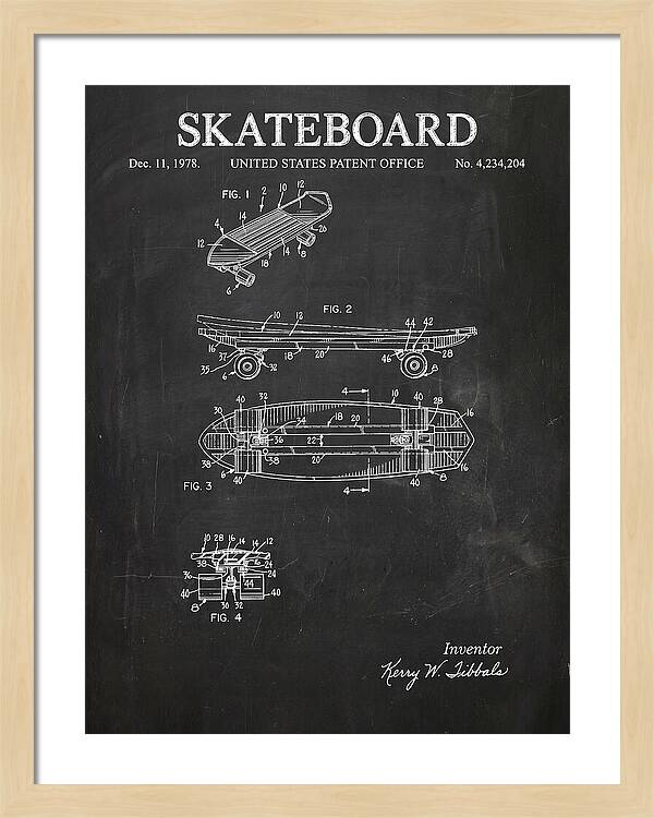 Skateboard Chalkboard Patent Us4234204a