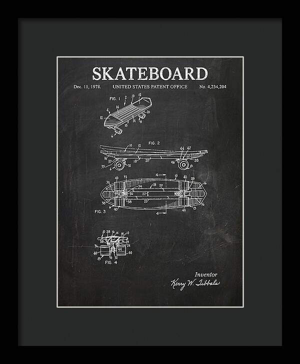Skateboard Chalkboard Patent Us4234204a