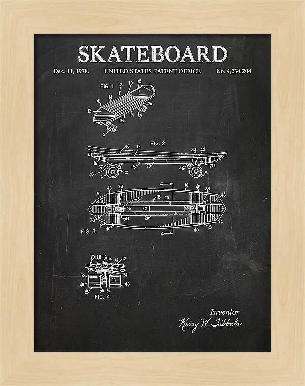 Skateboard Chalkboard Patent Us4234204a