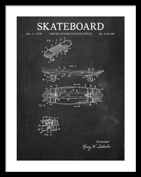 Skateboard Chalkboard Patent Us4234204a