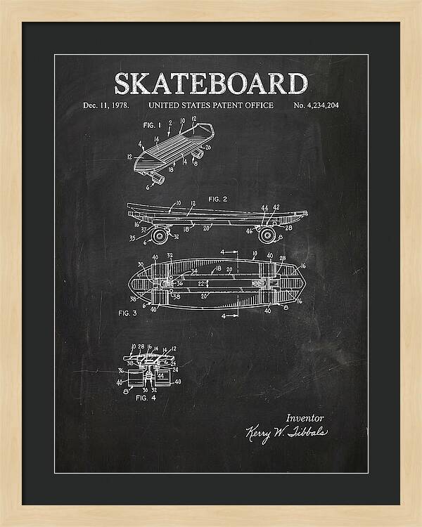 Skateboard Chalkboard Patent Us4234204a