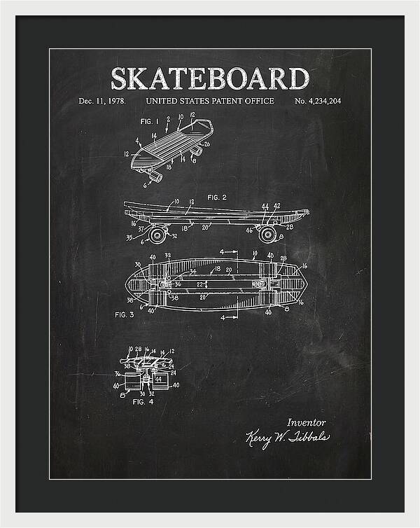 Skateboard Chalkboard Patent Us4234204a
