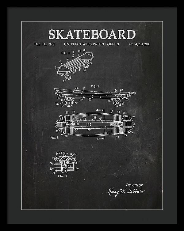 Skateboard Chalkboard Patent Us4234204a
