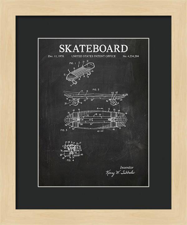 Skateboard Chalkboard Patent Us4234204a