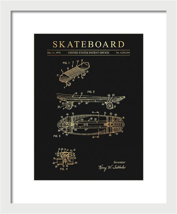 Skateboard Gold Patent Us4234204a