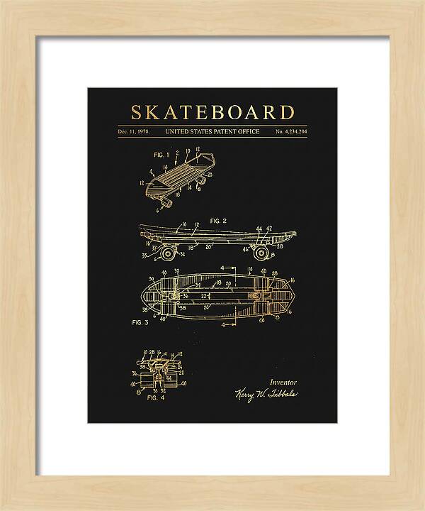 Skateboard Gold Patent Us4234204a