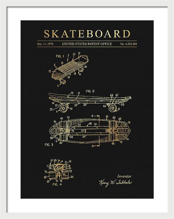 Skateboard Gold Patent Us4234204a