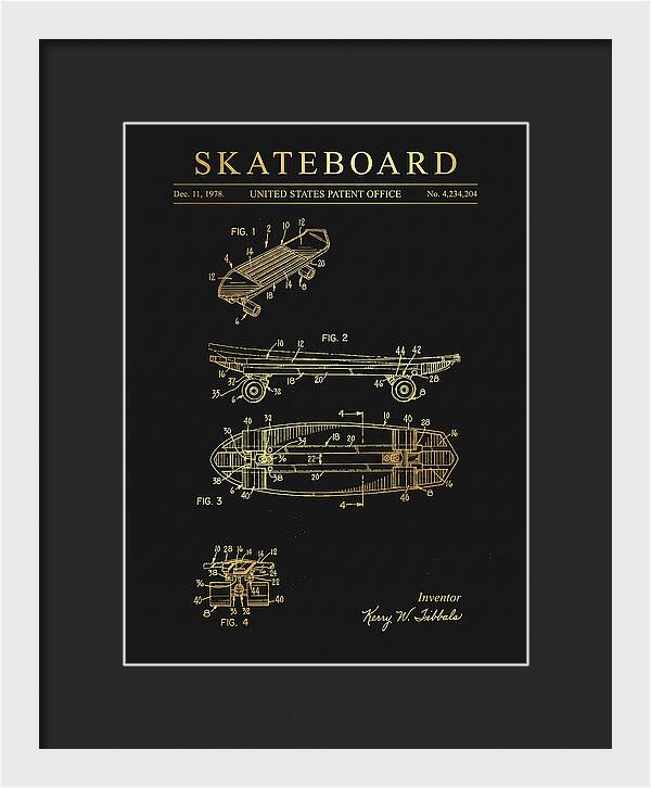 Skateboard Gold Patent Us4234204a