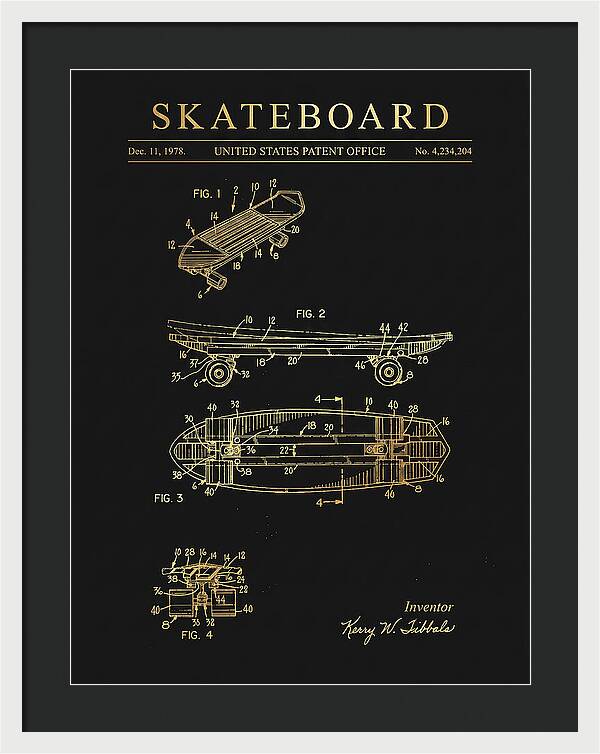 Skateboard Gold Patent Us4234204a
