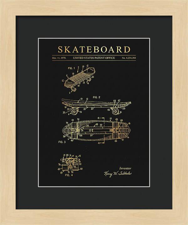 Skateboard Gold Patent Us4234204a