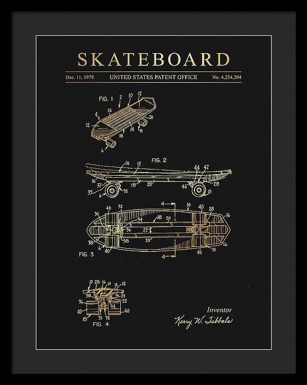 Skateboard Gold Patent Us4234204a