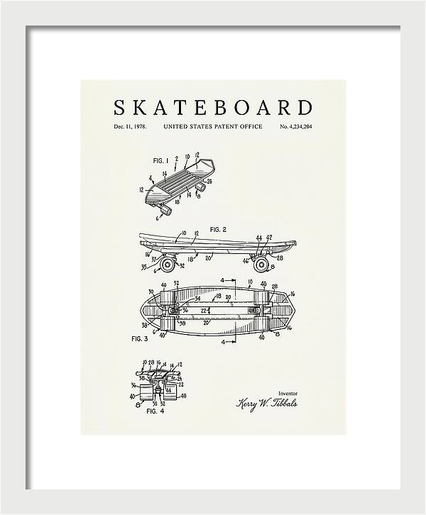 Skateboard Minimalist Patent Us4234204a
