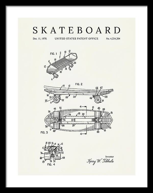 Skateboard Minimalist Patent Us4234204a