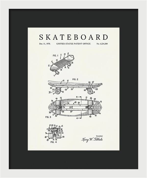 Skateboard Minimalist Patent Us4234204a
