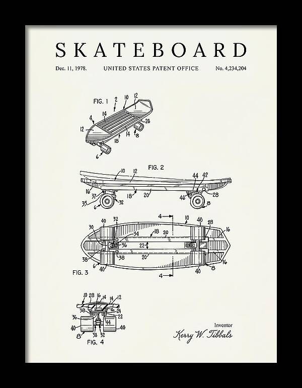 Skateboard Minimalist Patent Us4234204a
