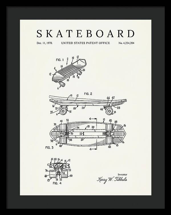 Skateboard Minimalist Patent Us4234204a