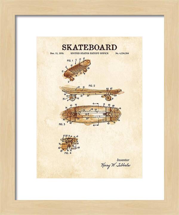Skateboard Watercolor Patent Us4234204a