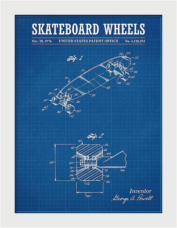 Skateboard Wheels Powell Blueprint Patent Us4128254a