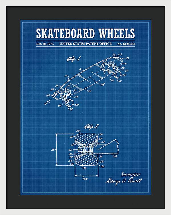 Skateboard Wheels Powell Blueprint Patent Us4128254a