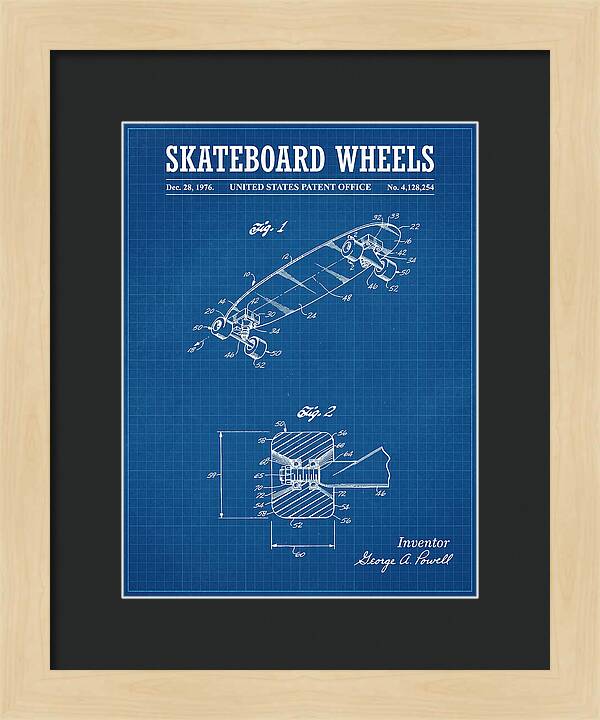 Skateboard Wheels Powell Blueprint Patent Us4128254a