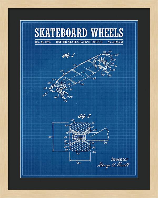 Skateboard Wheels Powell Blueprint Patent Us4128254a