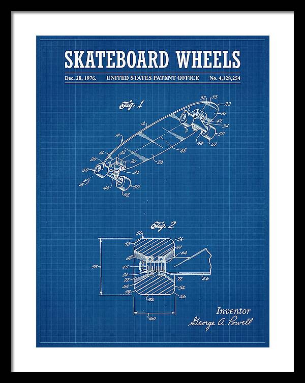 Skateboard Wheels Powell Blueprint Patent Us4128254a