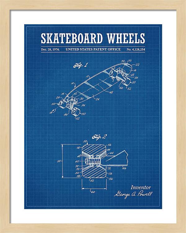 Skateboard Wheels Powell Blueprint Patent Us4128254a