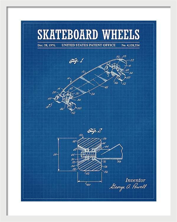 Skateboard Wheels Powell Blueprint Patent Us4128254a