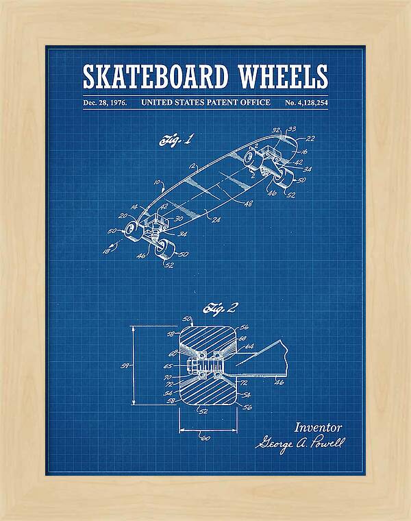 Skateboard Wheels Powell Blueprint Patent Us4128254a