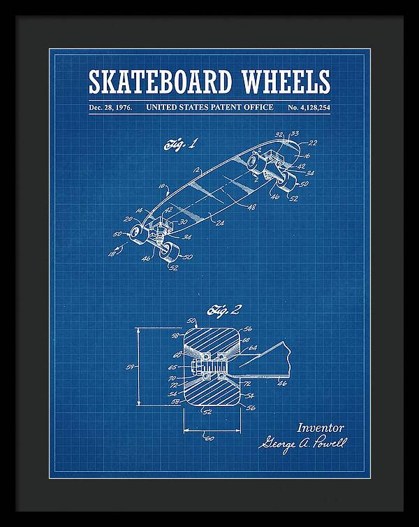 Skateboard Wheels Powell Blueprint Patent Us4128254a