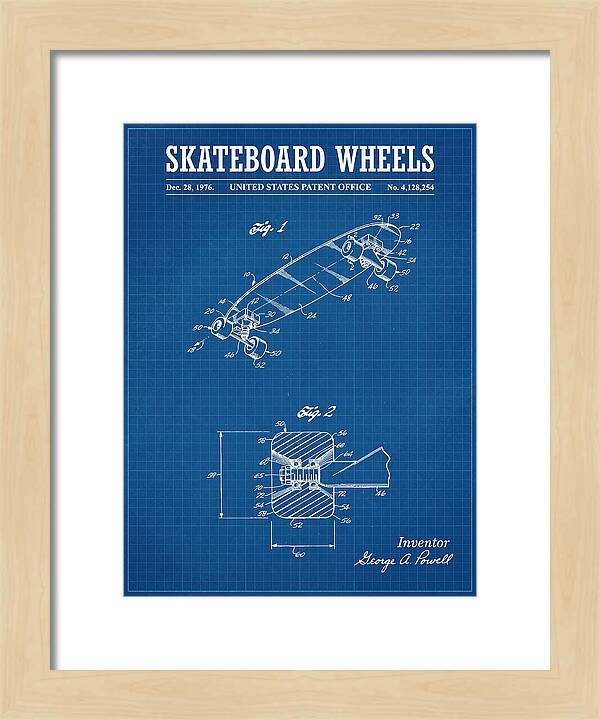 Skateboard Wheels Powell Blueprint Patent Us4128254a