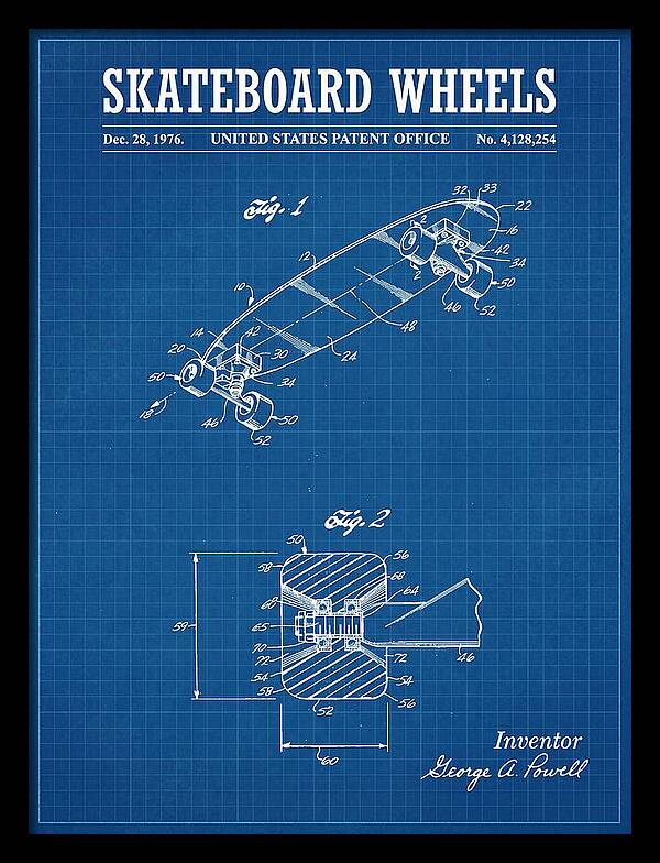 Skateboard Wheels Powell Blueprint Patent Us4128254a
