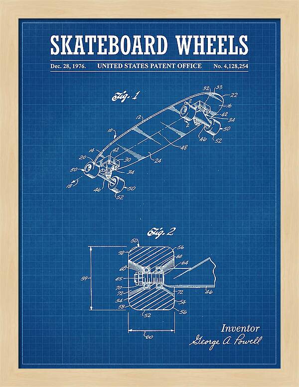 Skateboard Wheels Powell Blueprint Patent Us4128254a