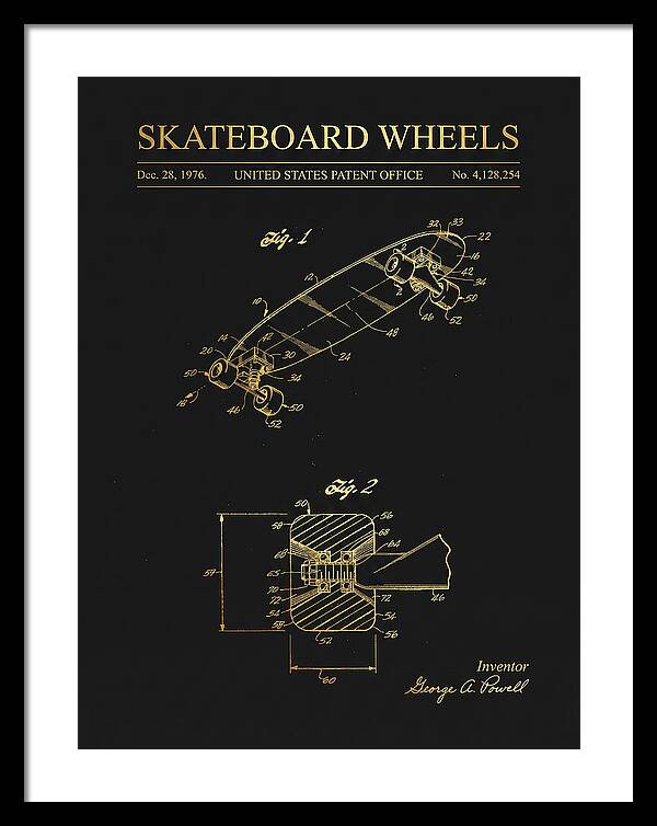 Skateboard Wheels Powell Gold Patent Us4128254a