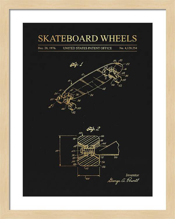 Skateboard Wheels Powell Gold Patent Us4128254a