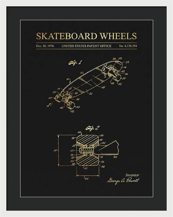Skateboard Wheels Powell Gold Patent Us4128254a