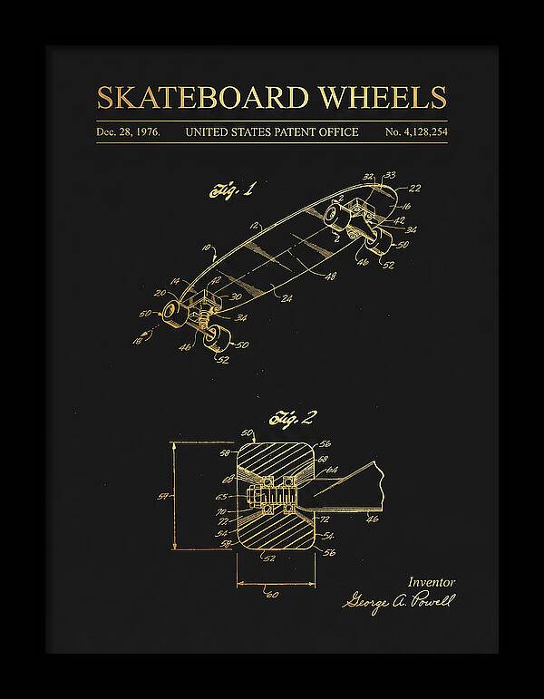 Skateboard Wheels Powell Gold Patent Us4128254a