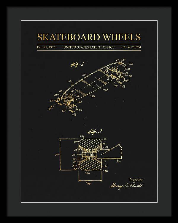 Skateboard Wheels Powell Gold Patent Us4128254a