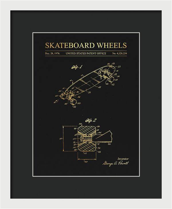 Skateboard Wheels Powell Gold Patent Us4128254a