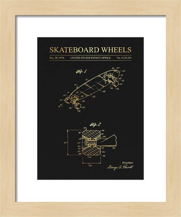Skateboard Wheels Powell Gold Patent Us4128254a