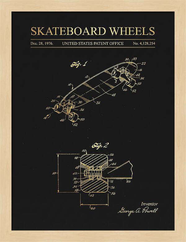 Skateboard Wheels Powell Gold Patent Us4128254a