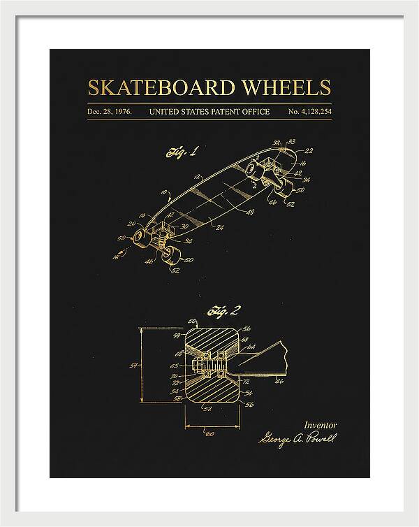 Skateboard Wheels Powell Gold Patent Us4128254a