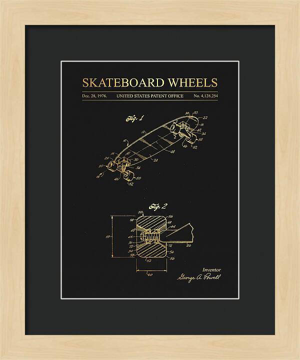 Skateboard Wheels Powell Gold Patent Us4128254a