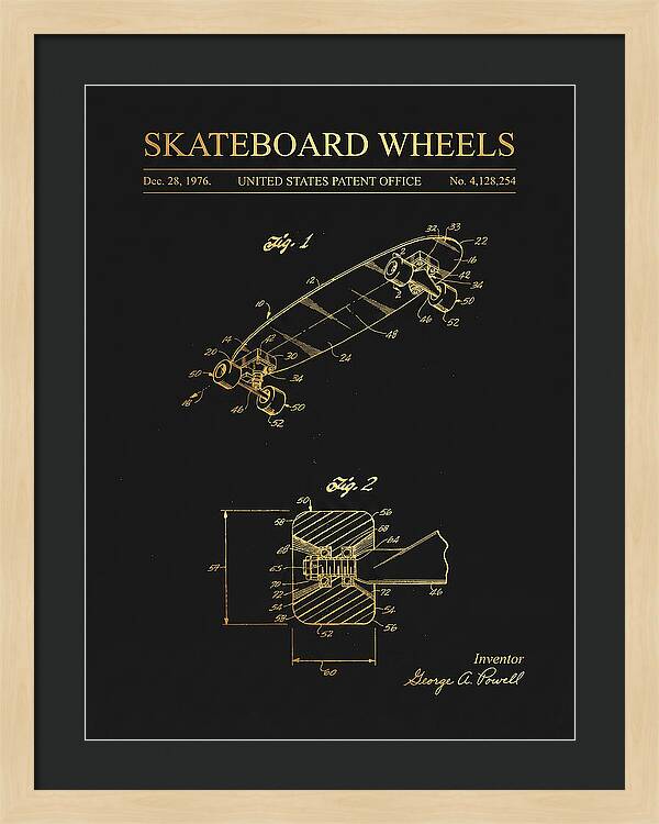 Skateboard Wheels Powell Gold Patent Us4128254a