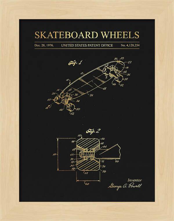 Skateboard Wheels Powell Gold Patent Us4128254a