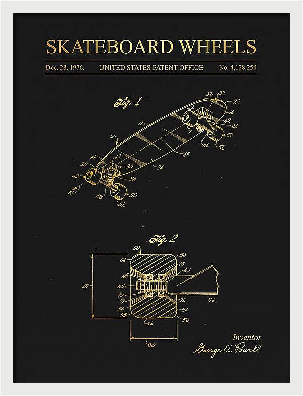 Skateboard Wheels Powell Gold Patent Us4128254a