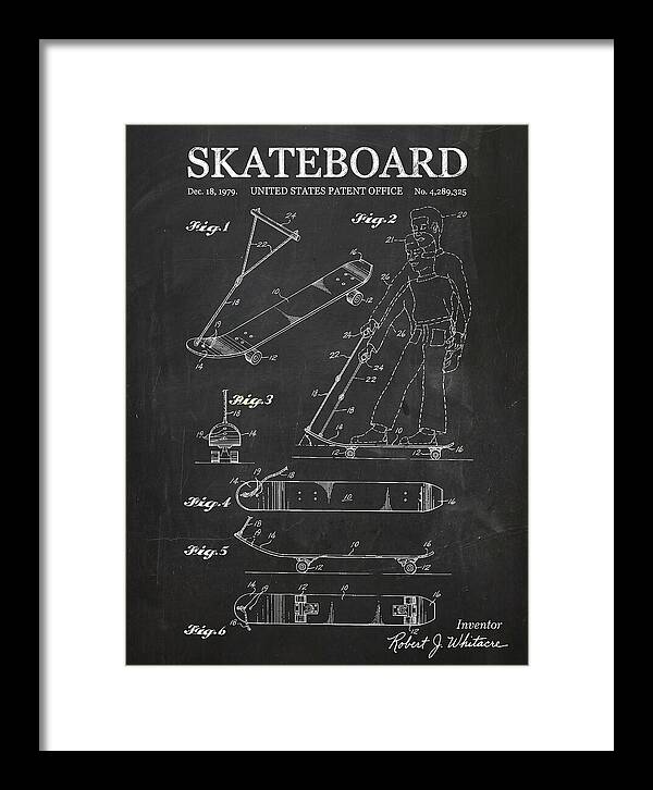 Skateboard With Tow Handle Chalkboard Patent Us4289325a