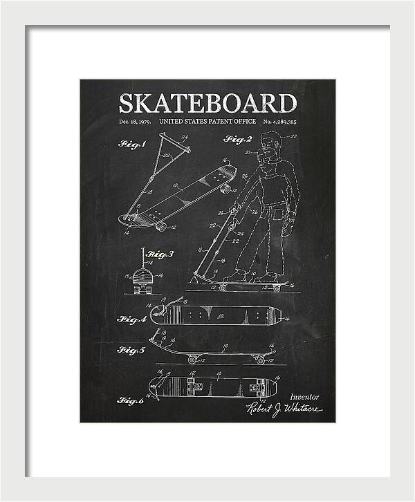 Skateboard With Tow Handle Chalkboard Patent Us4289325a