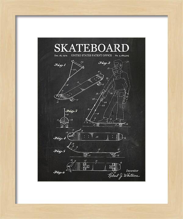 Skateboard With Tow Handle Chalkboard Patent Us4289325a