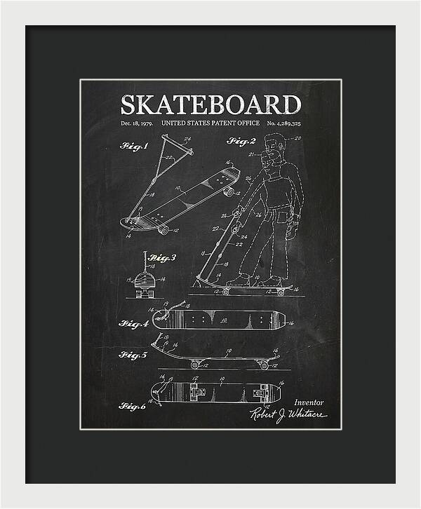 Skateboard With Tow Handle Chalkboard Patent Us4289325a